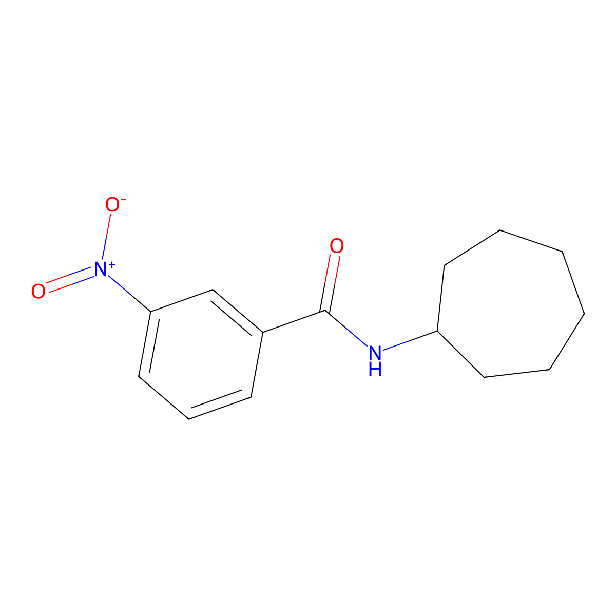 N-cycloheptyl-3-nitrobenzamide molecular structure, CAS 5346-10-1