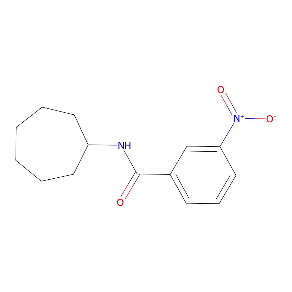 N-cycloheptyl-3-nitrobenzamide molecular structure, CAS 5346-10-1