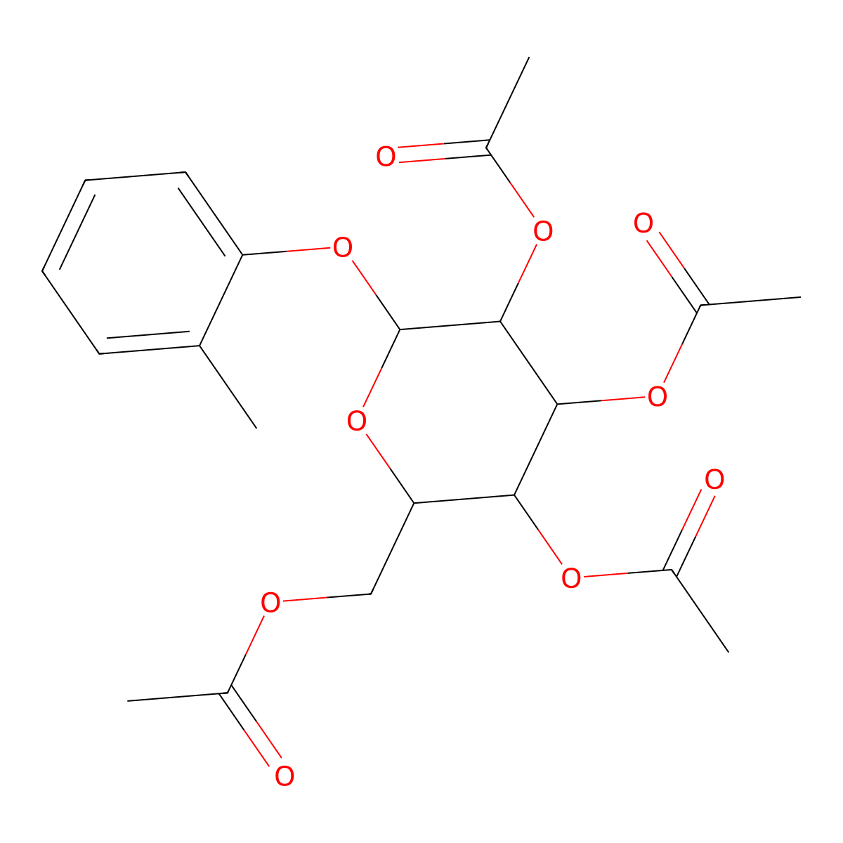 [3,4,5-Triacetyloxy-6-(2-methylphenoxy)oxan-2-yl]methyl acetate molecular structure, CAS 5346-66-7