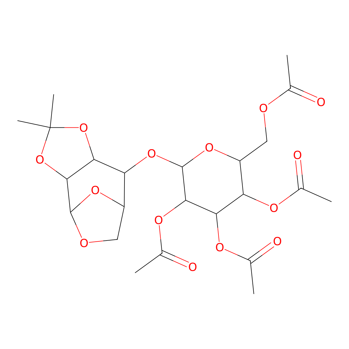 4-O-beta-(2,3,4,6-Tetra-O-acetyl-D-galactopyranosyl)-(1',6'-anhydro-2',3'-O-isopropylidene-beta-D-mannopyranose) molecular structure, CAS 5346-69-0