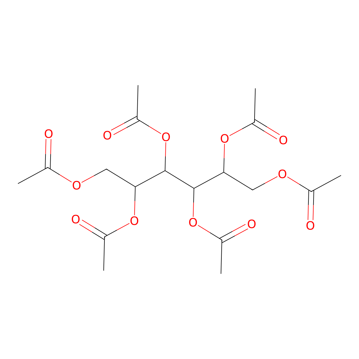 Galactitol hexaacetate molecular structure, CAS 5346-77-0