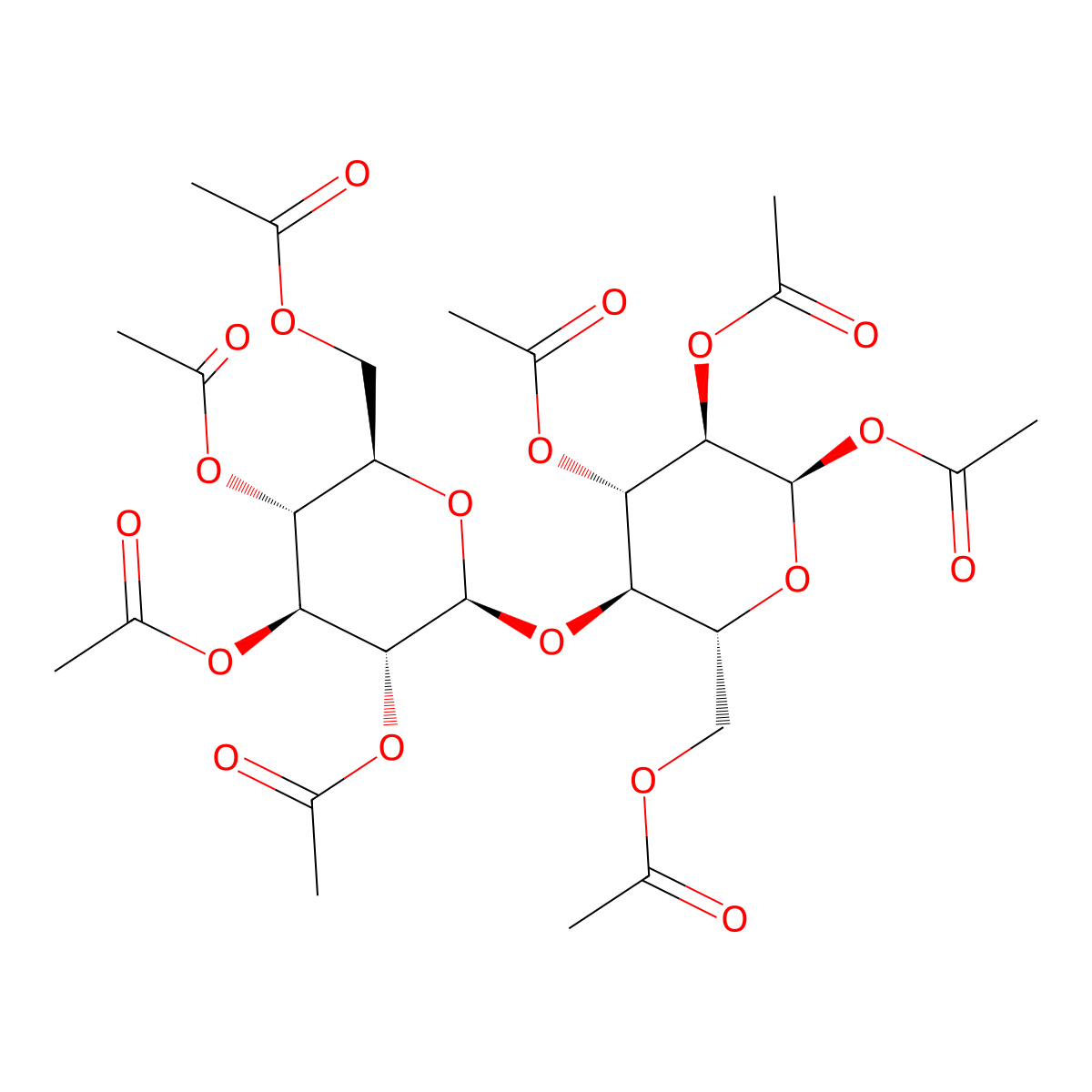 Alpha-D-cellobiose octaacetate molecular structure, CAS 5346-90-7