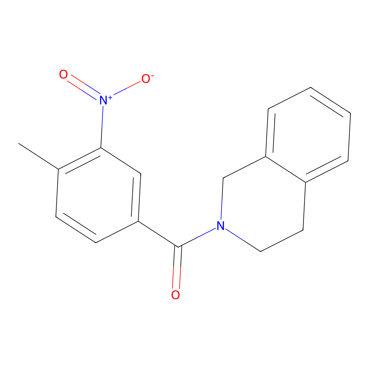 3,4-dihydroisoquinolin-2(1H)-yl(4-methyl-3-nitrophenyl)methanone molecular structure, CAS 5346-93-0