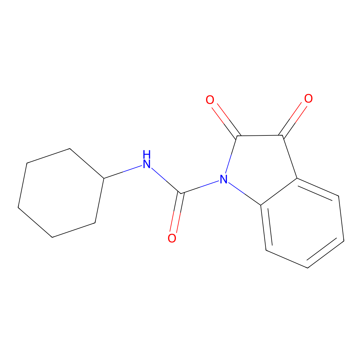 2,3-Dioxo-2,3-dihydro-indole-1-carboxylic acid cyclohexylamide molecular structure, CAS 53460-51-8