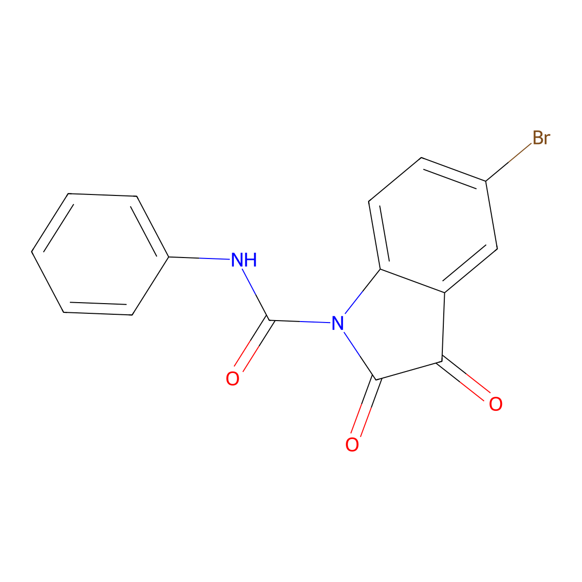 N1-phenyl-5-bromo-2,3-dioxo-1-indolinecarboxamide molecular structure, CAS 53460-53-0