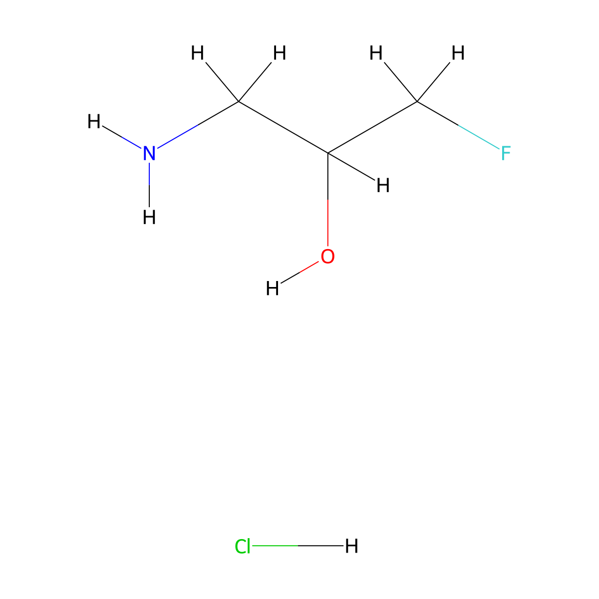 1-Amino-3-fluoropropan-2-ol hydrochloride molecular structure, CAS 53460-74-5