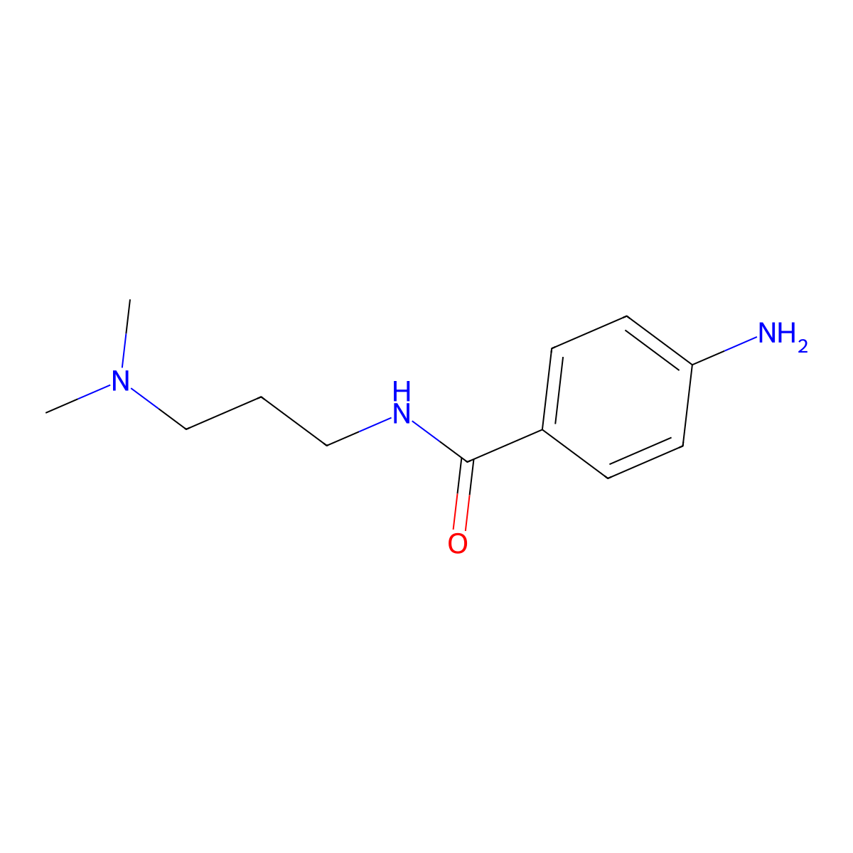 4-amino-N-[3-(dimethylamino)propyl]benzamide molecular structure, CAS 53461-08-8
