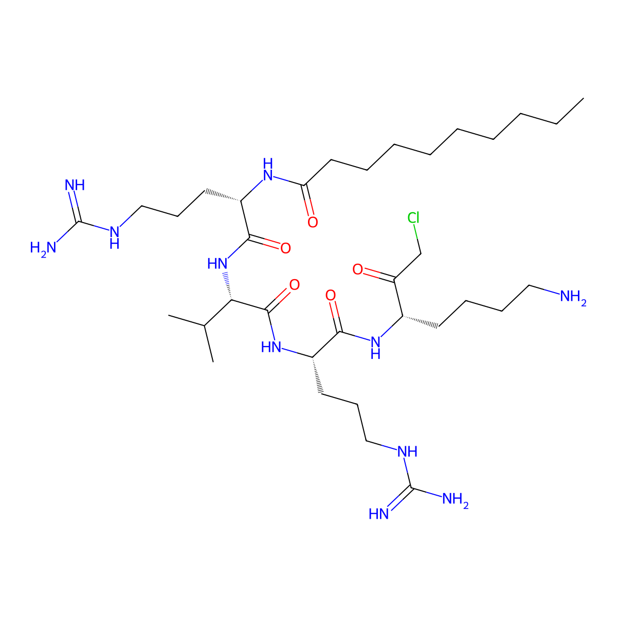Decanoyl-Arg-Val-Arg-Lys-chloromethylketone molecular structure, CAS 534615-50-4