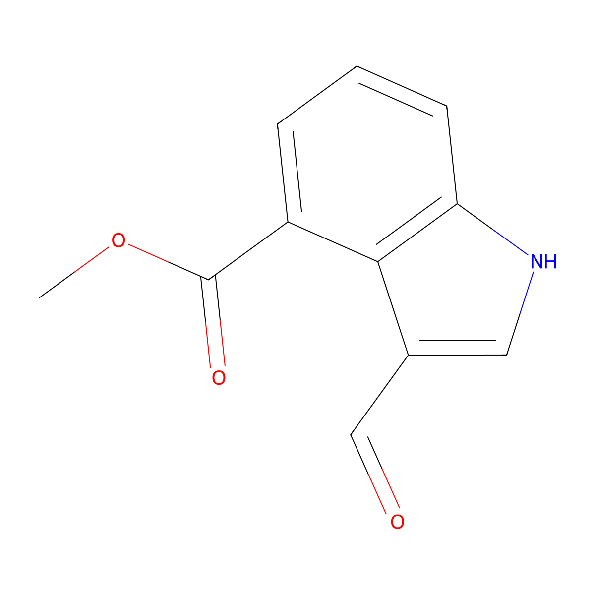 methyl 3-formyl-1H-indole-4-carboxylate molecular structure, CAS 53462-88-7