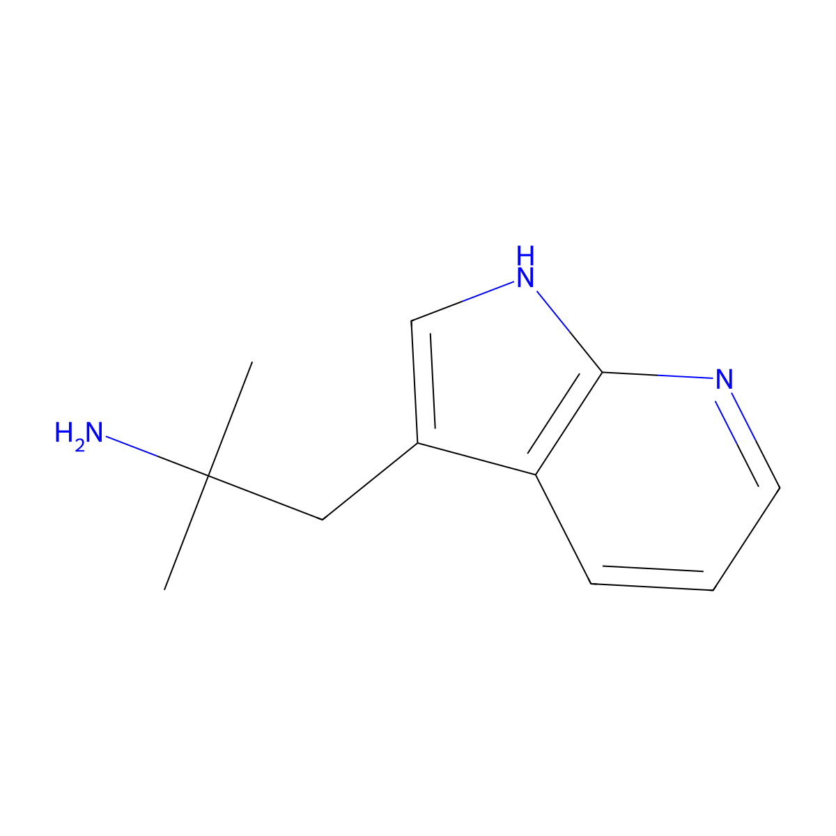 2-methyl-1-{1H-pyrrolo[2,3-b]pyridin-3-yl}propan-2-amine molecular structure, CAS 534620-18-3