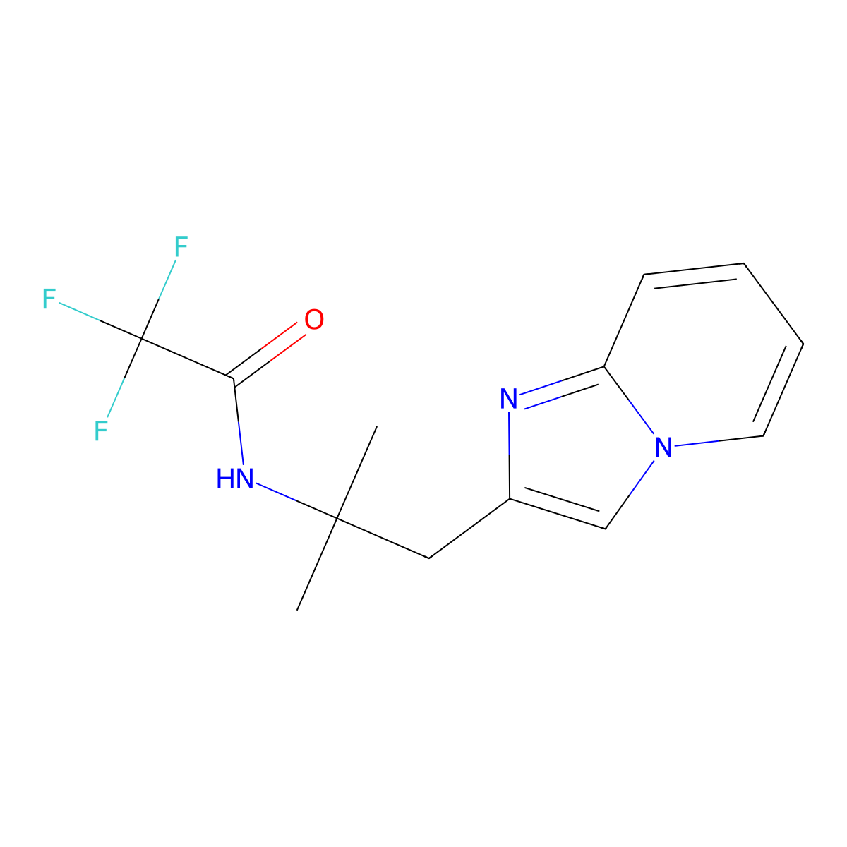 Acetamide, 2,2,2-trifluoro-N-(2-imidazo[1,2-a]pyridin-2-yl-1,1-dimethylethyl)- molecular structure, CAS 534620-40-1