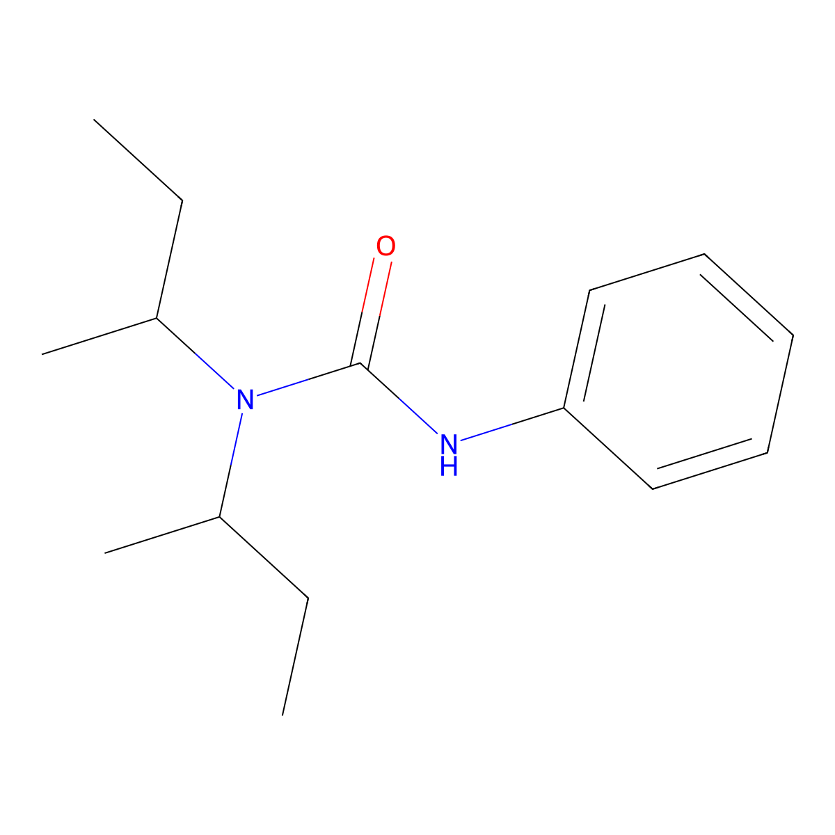 1,1-Dibutan-2-yl-3-phenylurea molecular structure, CAS 53463-31-3