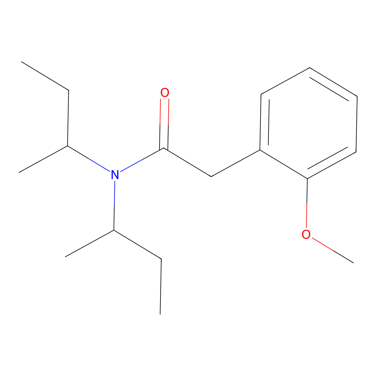 N,N-di(butan-2-yl)-2-(2-methoxyphenyl)acetamide molecular structure, CAS 53463-34-6