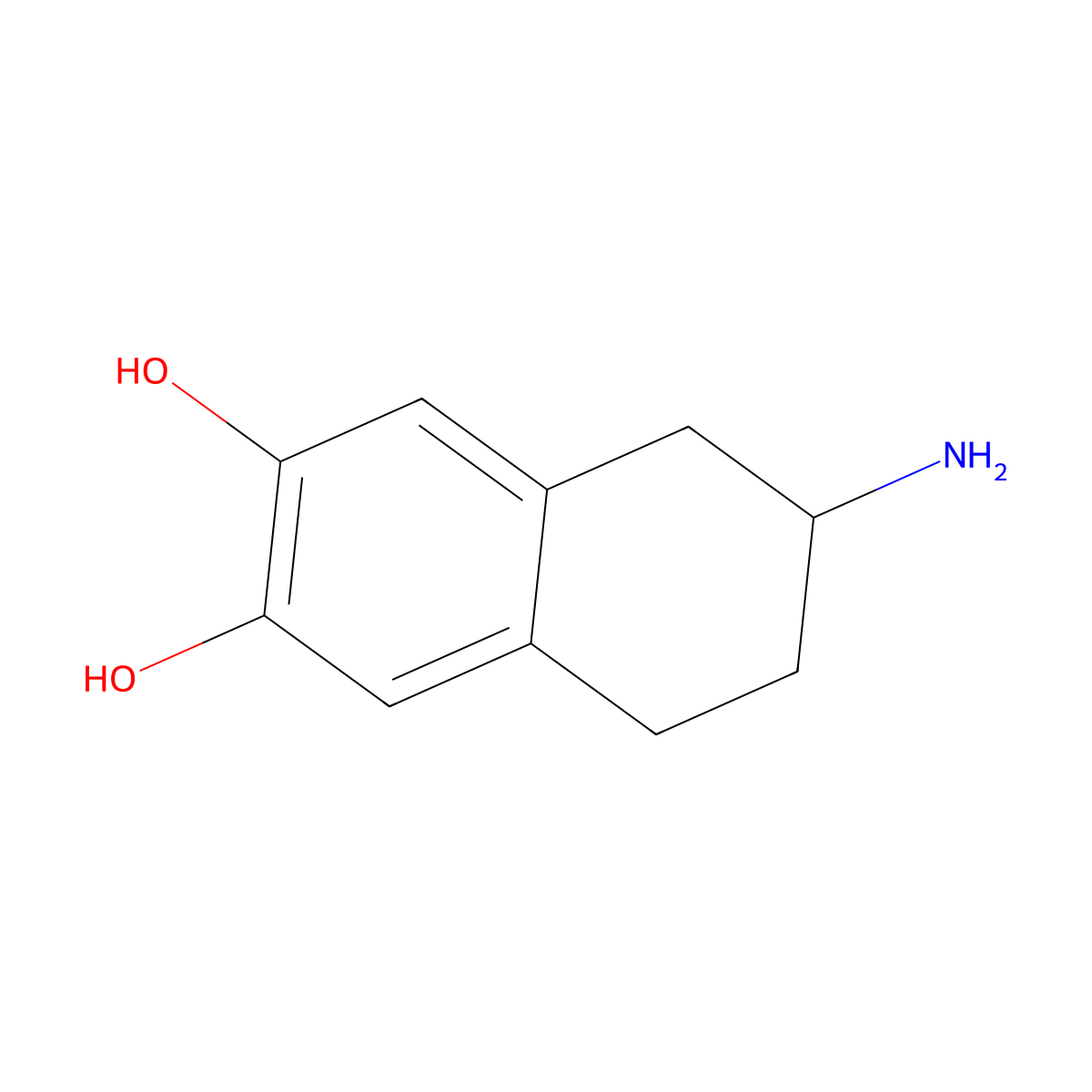 6-Amino-5,6,7,8-tetrahydro-2,3-naphthalenediol molecular structure, CAS 53463-78-8