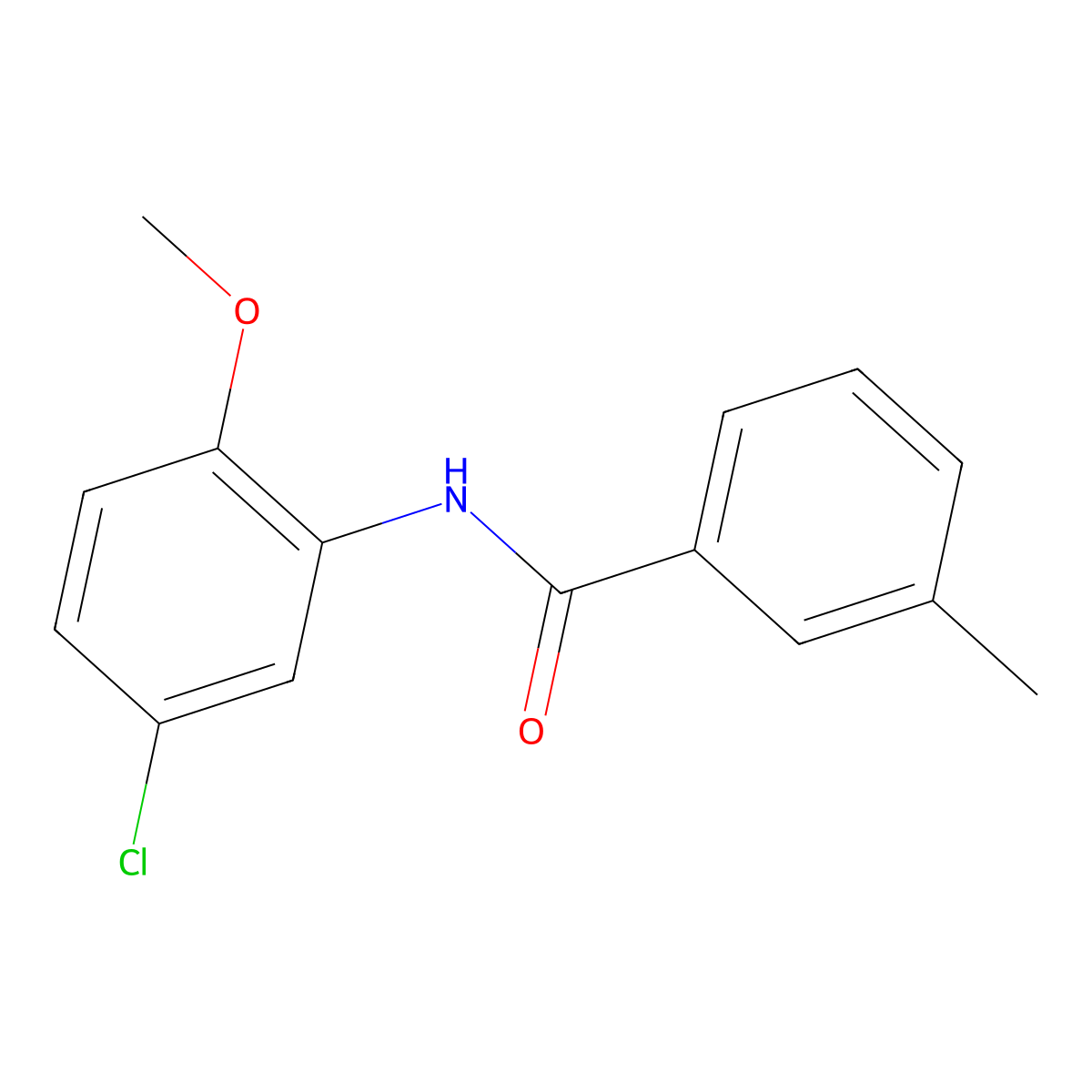 N-(5-chloro-2-methoxyphenyl)-3-methylbenzamide molecular structure, CAS 5347-07-9