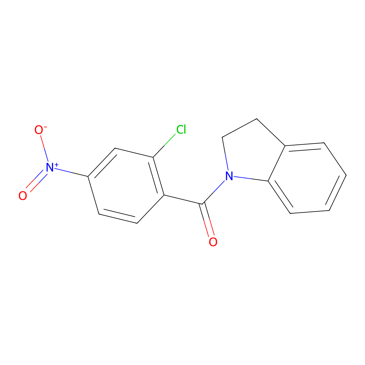 (2-chloro-4-nitrophenyl)(2,3-dihydro-1H-indol-1-yl)methanone molecular structure, CAS 5347-49-9