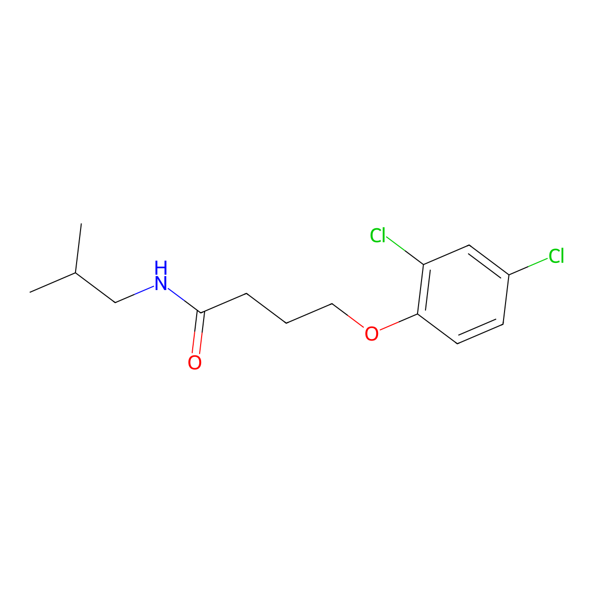 4-(2,4-dichlorophenoxy)-N-(2-methylpropyl)butanamide molecular structure, CAS 5347-81-9