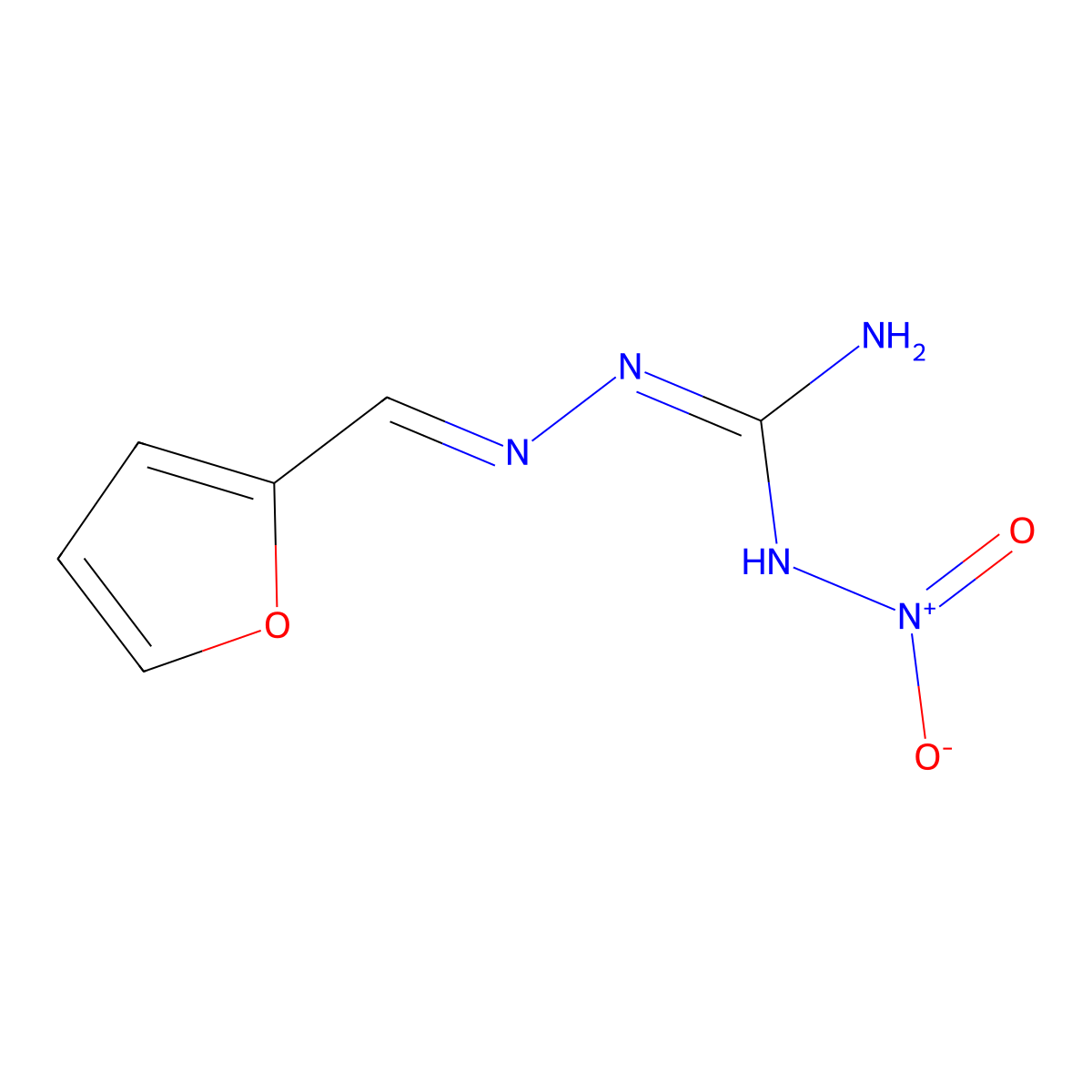 2-(Furan-2-ylmethylideneamino)-1-nitroguanidine molecular structure, CAS 5347-94-4