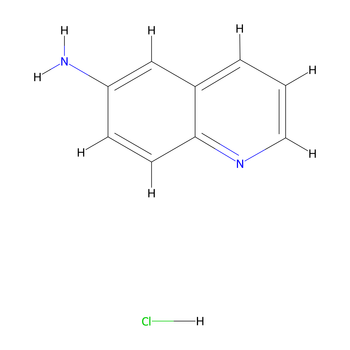 Quinolin-6-amine hydrochloride molecular structure, CAS 53472-17-6