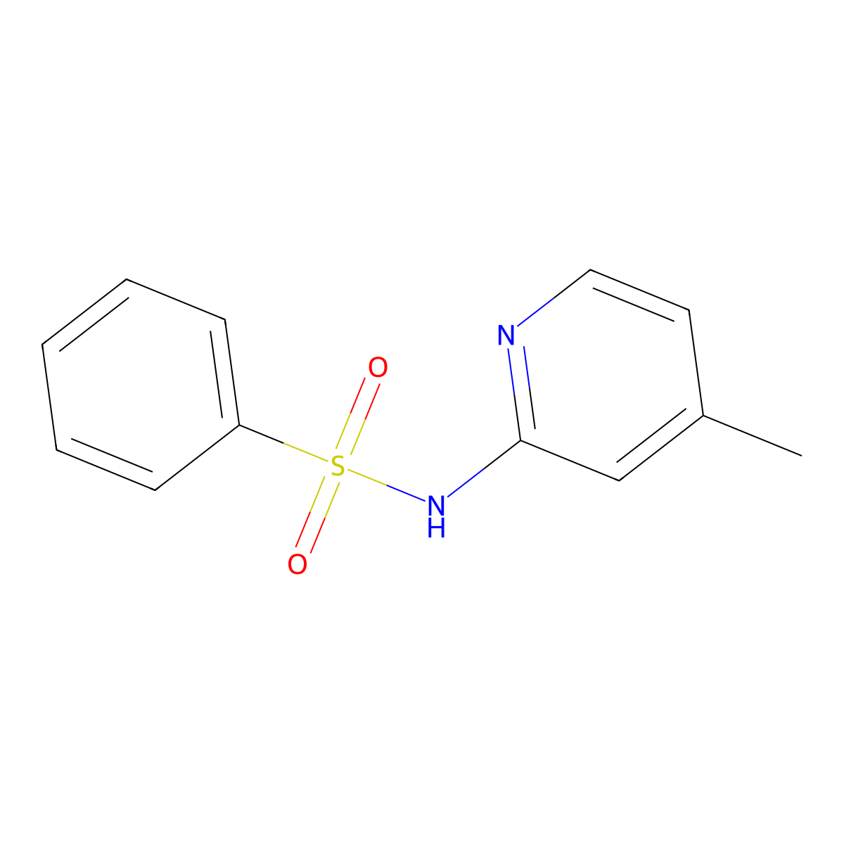 N-(4-Methyl-2-pyridyl)benzenesulfonamide molecular structure, CAS 53472-20-1