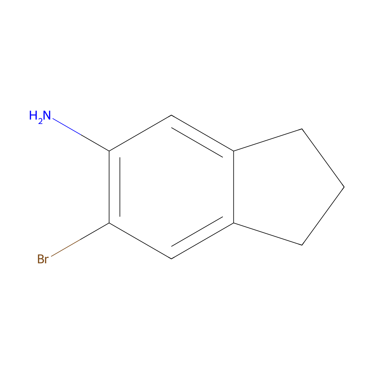 6-bromo-2,3-dihydro-1H-inden-5-amine molecular structure, CAS 53474-09-2
