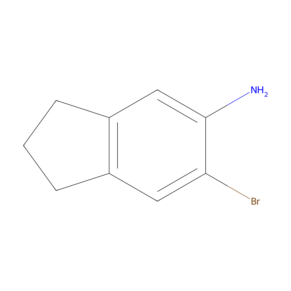 6-bromo-2,3-dihydro-1H-inden-5-amine molecular structure, CAS 53474-09-2