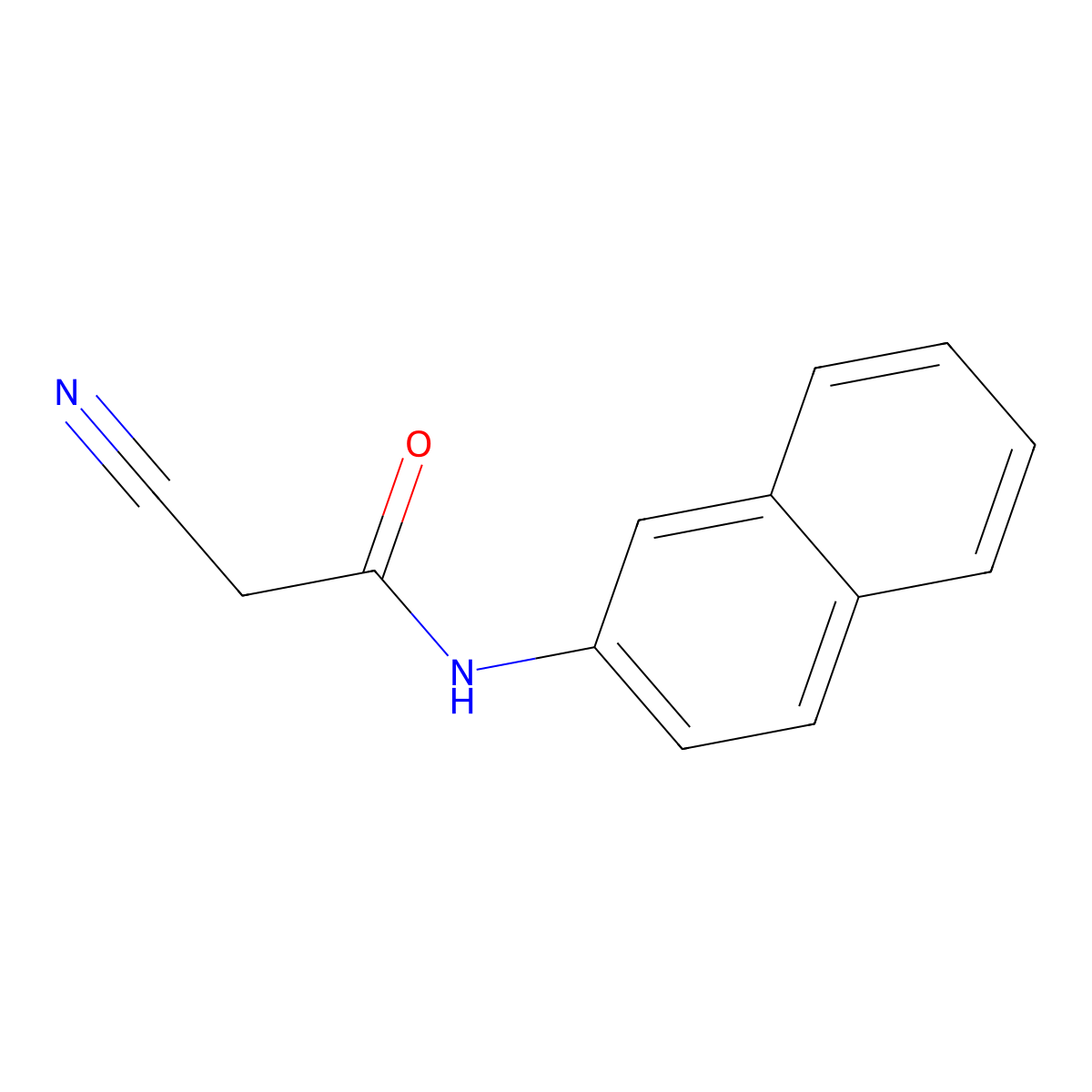 2-cyano-N-(naphthalen-2-yl)acetamide molecular structure, CAS 53475-35-7