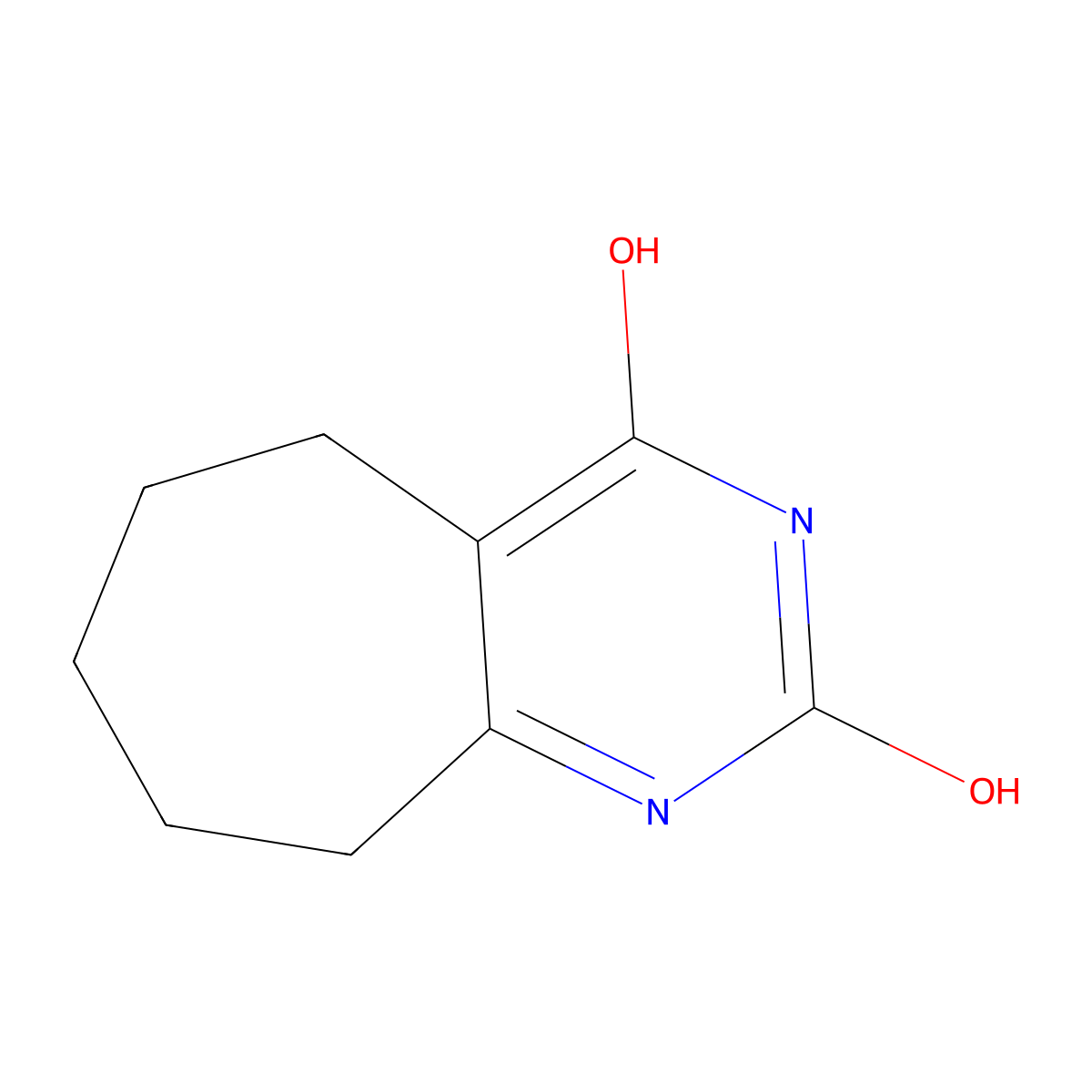6,7,8,9-tetrahydro-5H-cyclohepta[d]pyrimidine-2,4-diol molecular structure, CAS 53476-71-4