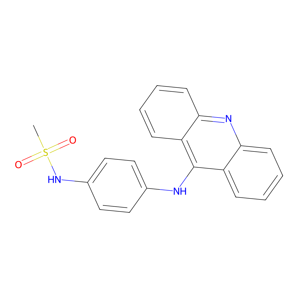 4'-(9-Acridinylamino)methanesulfonanilide molecular structure, CAS 53478-38-9