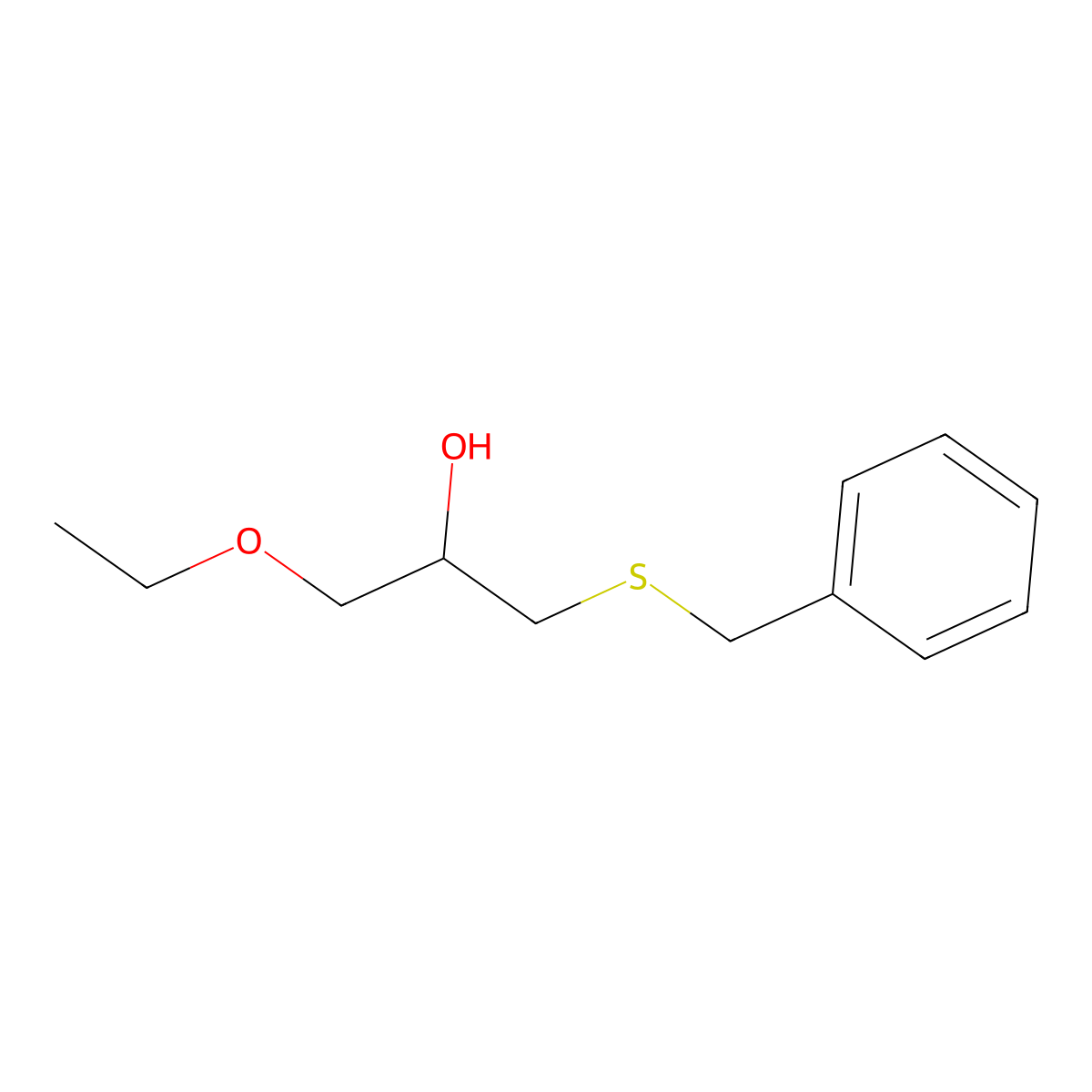 1-Benzylsulfanyl-3-ethoxypropan-2-ol molecular structure, CAS 5348-03-8