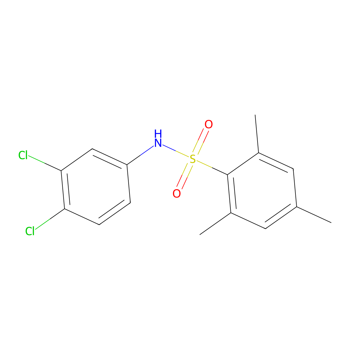 N-(3,4-dichlorophenyl)-2,4,6-trimethylbenzenesulfonamide molecular structure, CAS 5348-04-9