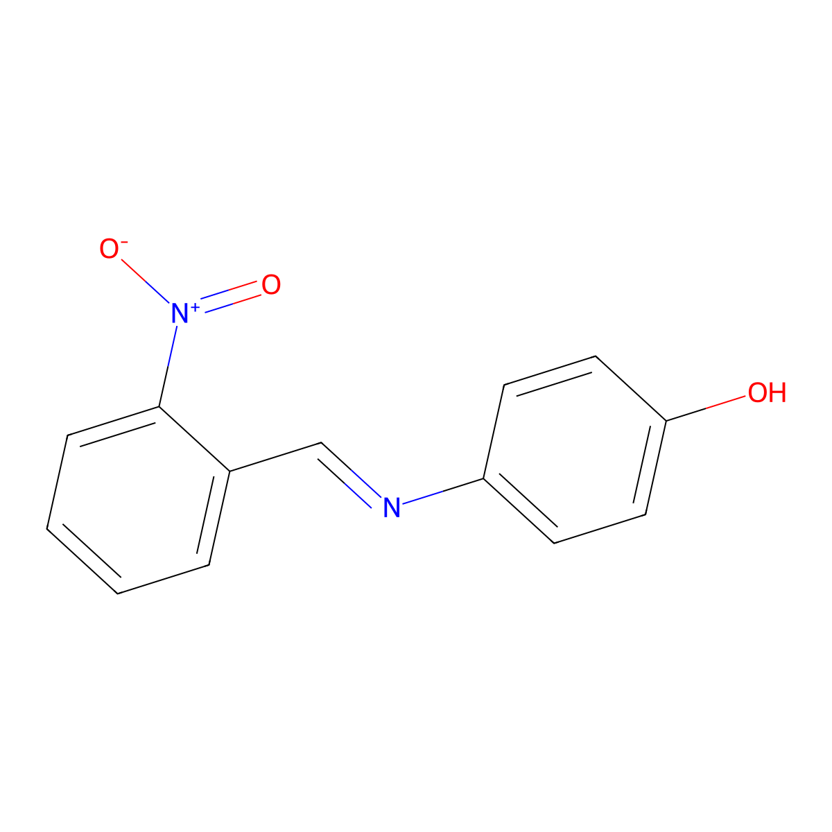 4-[(2-Nitro-benzylidene)-amino]-phenol molecular structure, CAS 5348-28-7