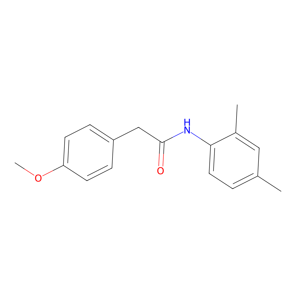 N-(2,4-dimethylphenyl)-2-(4-methoxyphenyl)acetamide molecular structure, CAS 5348-58-3
