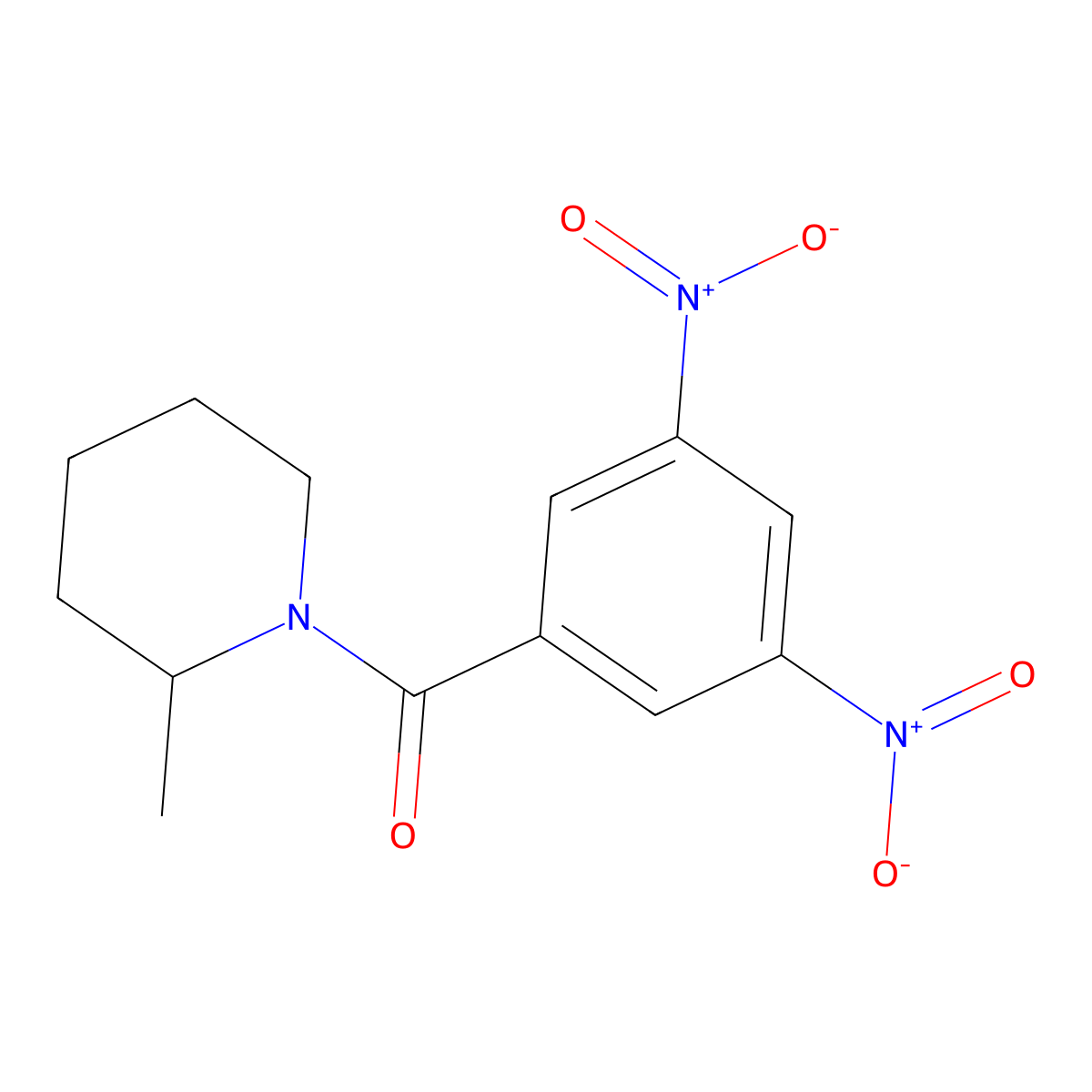 (3,5-Dinitrophenyl)-(2-methylpiperidin-1-yl)methanone molecular structure, CAS 5348-73-2