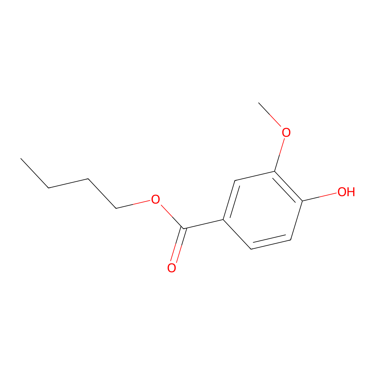 Butyl vanillate molecular structure, CAS 5348-74-3