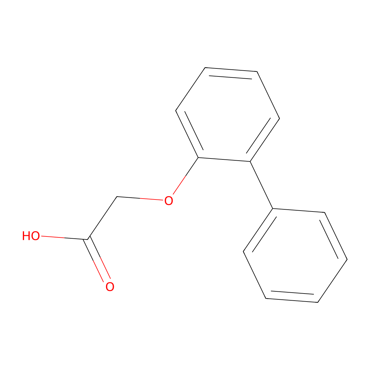 2-(2-Phenylphenoxy)acetic acid molecular structure, CAS 5348-75-4