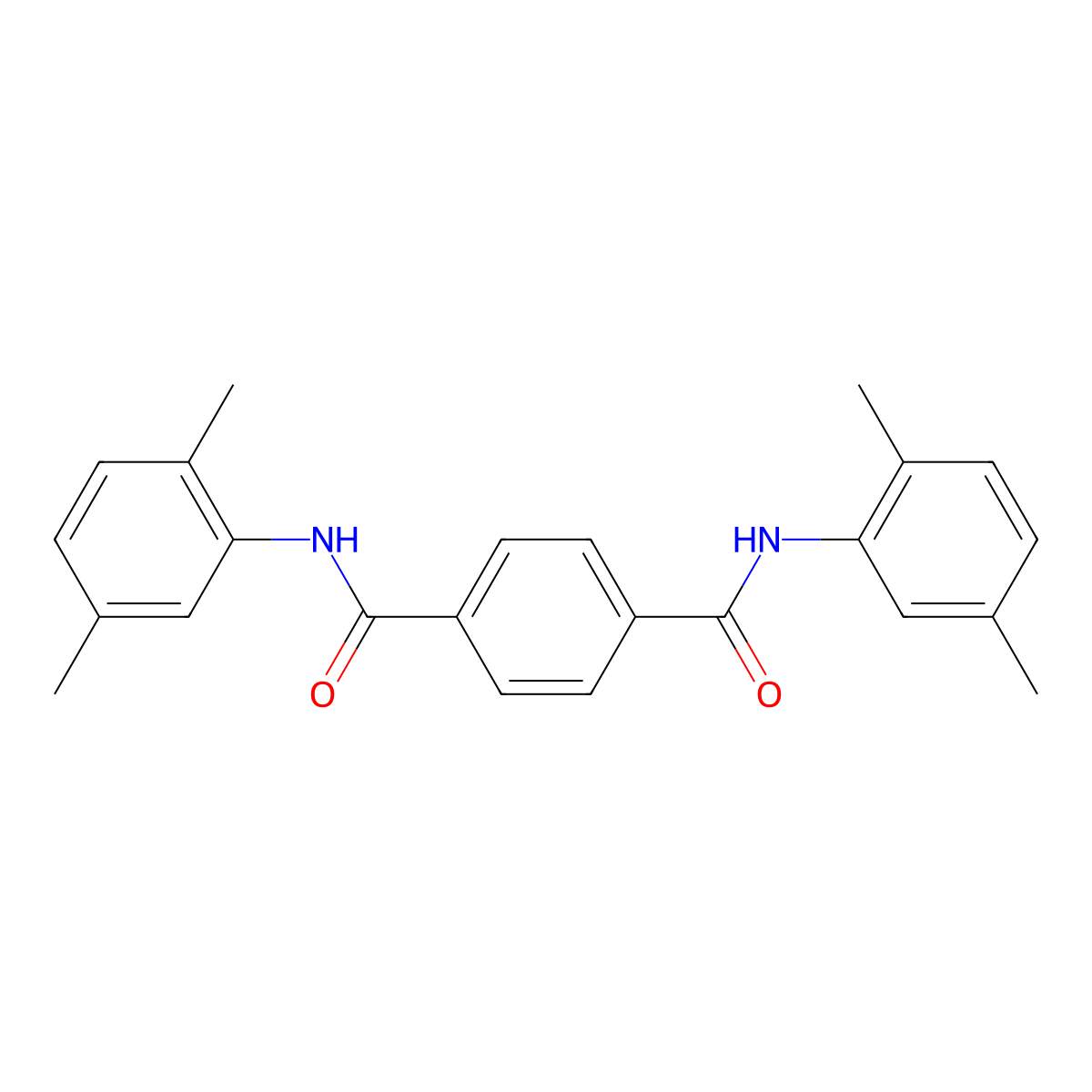 1-N,4-N-bis(2,5-dimethylphenyl)benzene-1,4-dicarboxamide molecular structure, CAS 5348-79-8