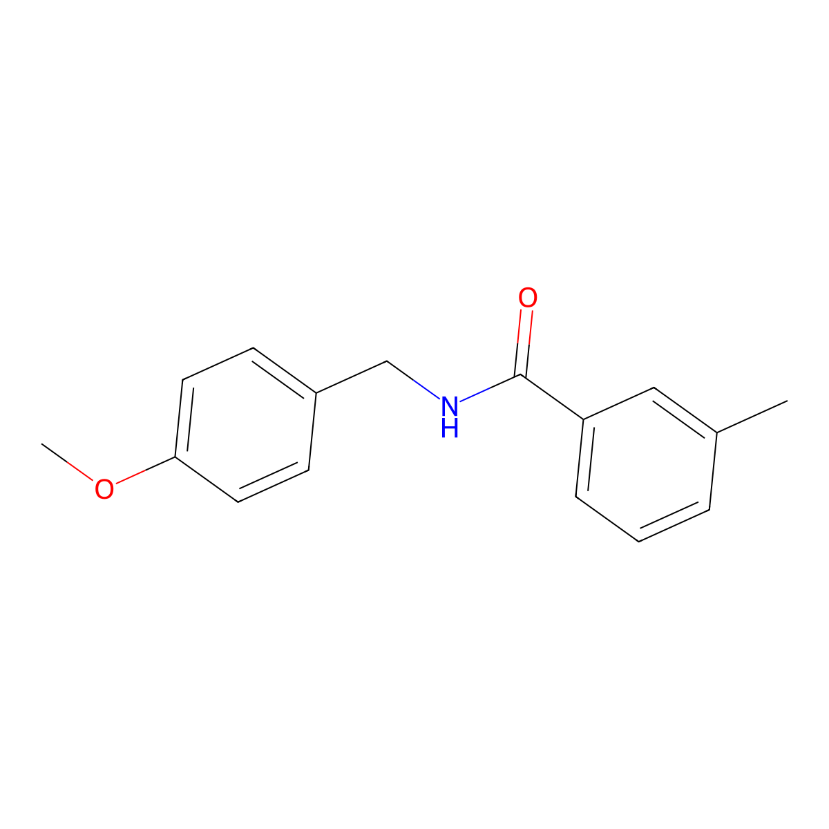 N-(4-methoxybenzyl)-3-methylbenzamide molecular structure, CAS 5348-93-6