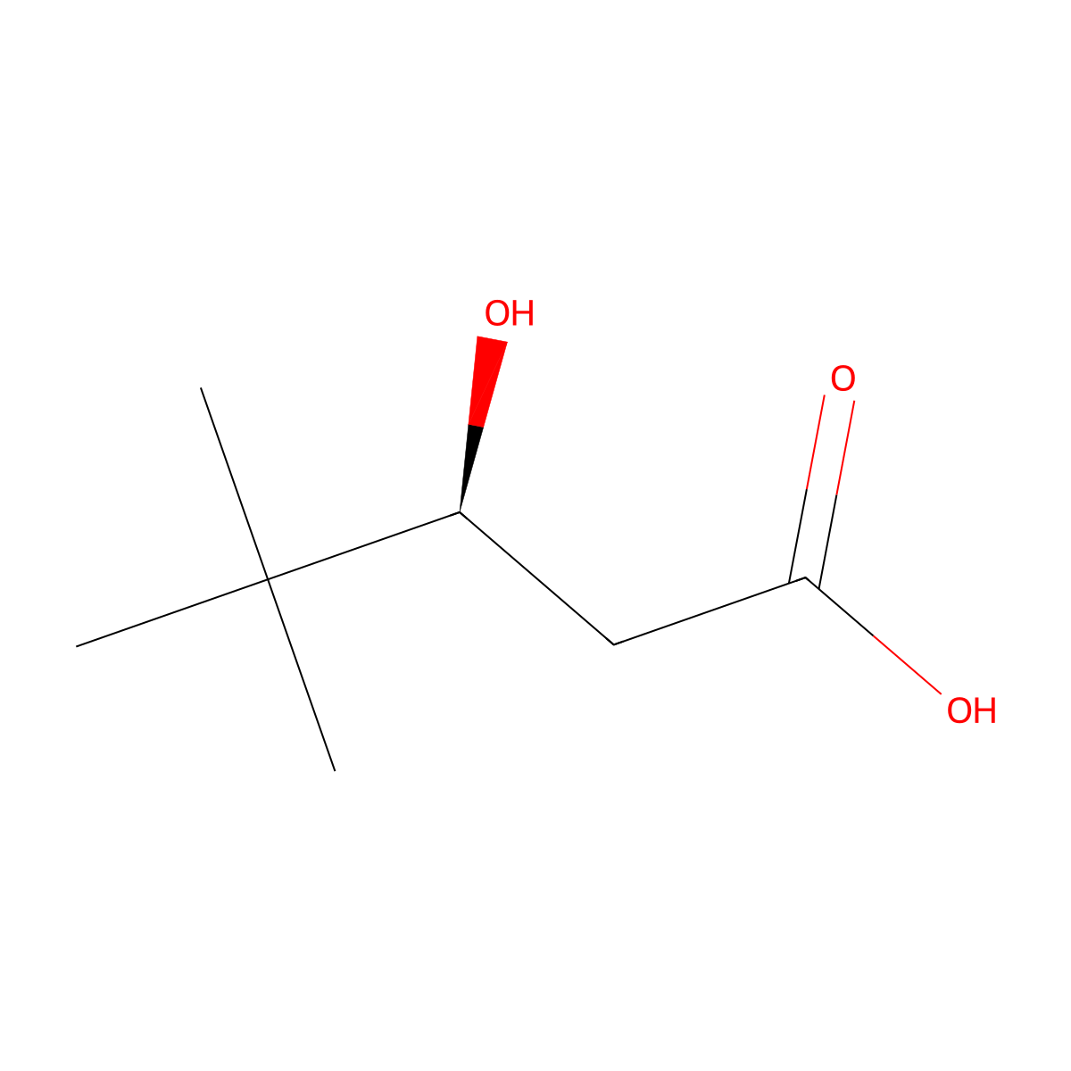 (3S)-3-hydroxy-4,4-dimethylpentanoic acid molecular structure, CAS 53480-83-4