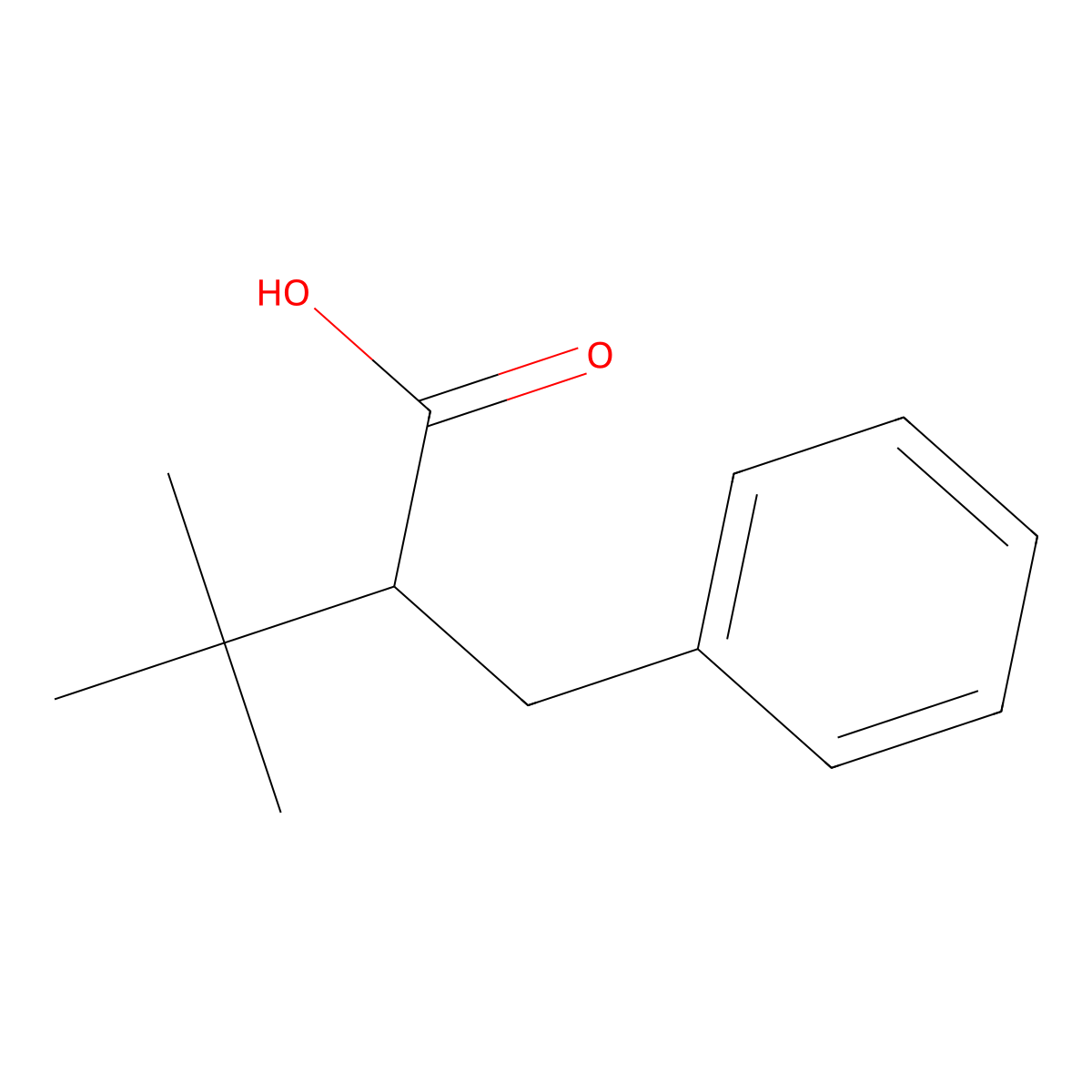 2-Benzyl-3,3-dimethylbutanoic acid molecular structure, CAS 53483-12-8