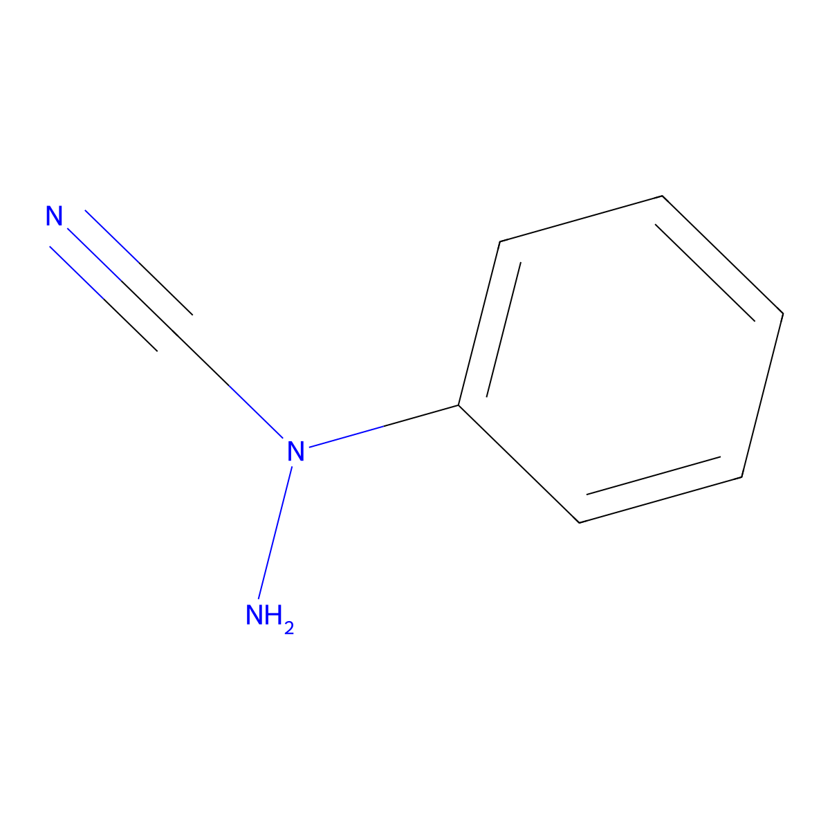 1-Phenylhydrazinecarbonitrile molecular structure, CAS 53483-25-3