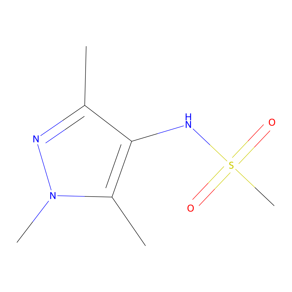 N-(1,3,5-Trimethyl-1H-pyrazol-4-yl)methanesulfonamide molecular structure, CAS 53483-73-1