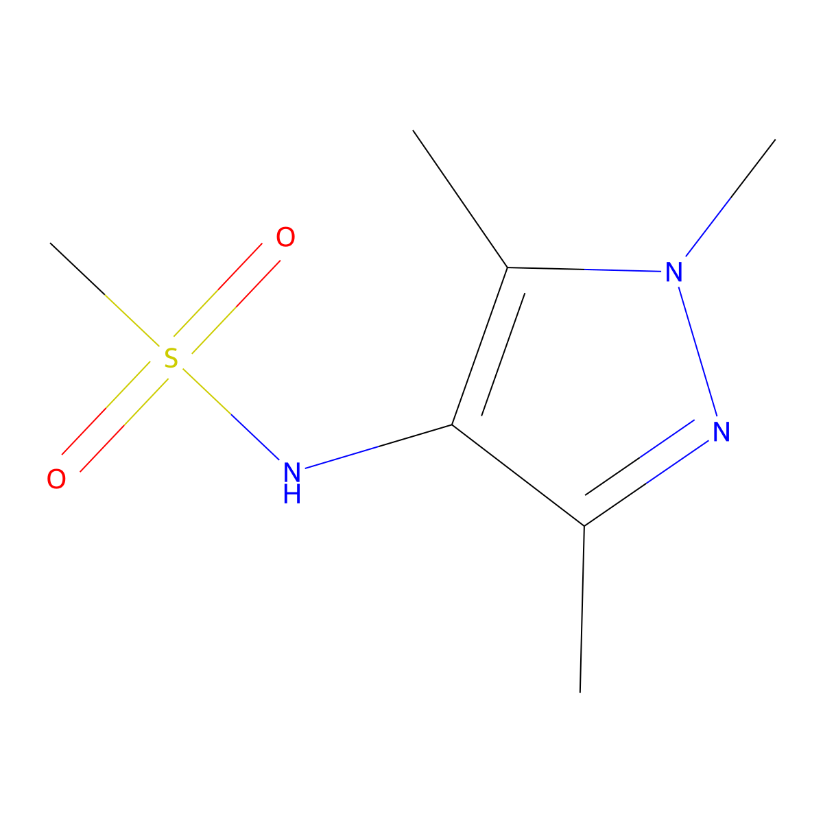 N-(1,3,5-Trimethyl-1H-pyrazol-4-yl)methanesulfonamide molecular structure, CAS 53483-73-1