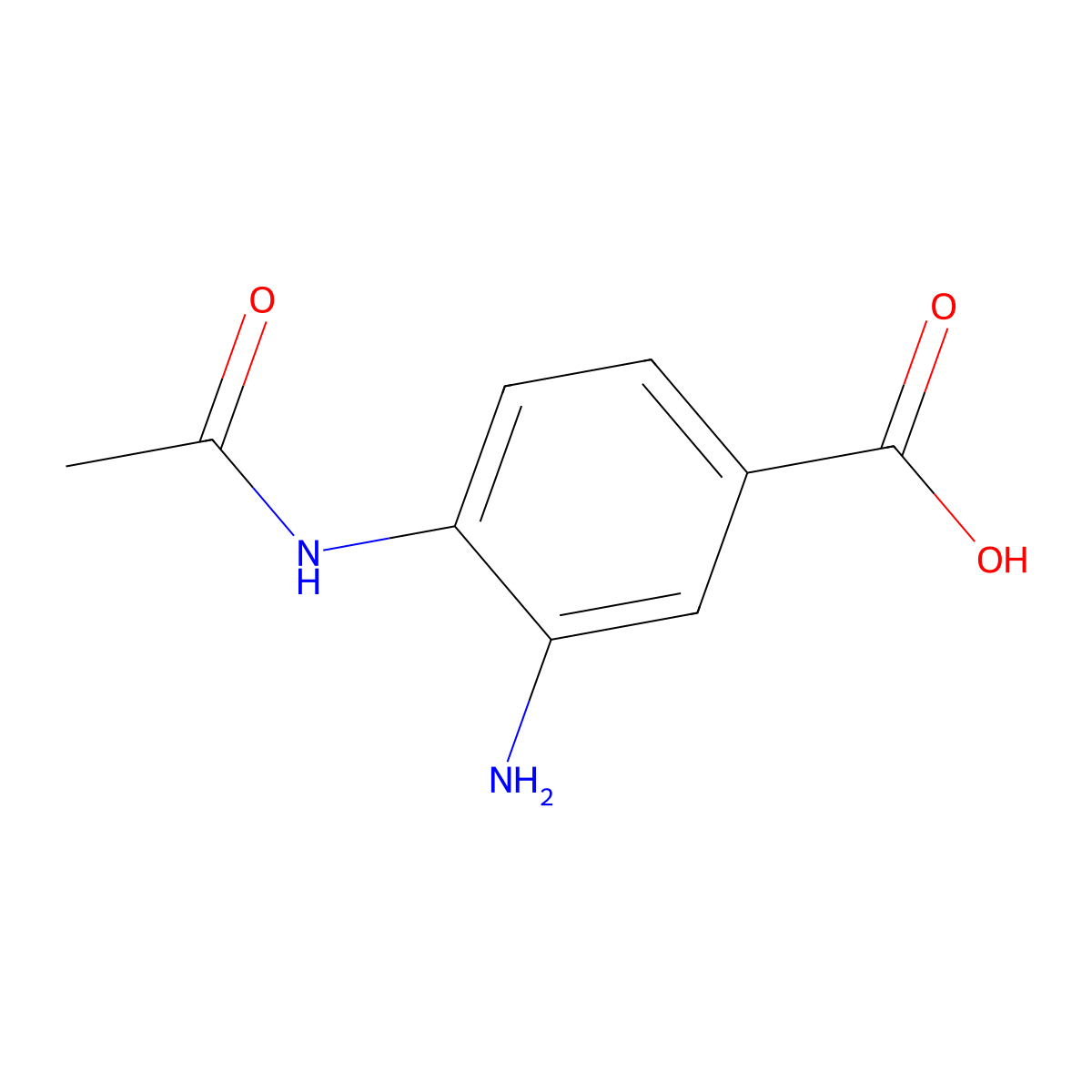 4-(Acetylamino)-3-aminobenzoic acid molecular structure, CAS 53484-10-9