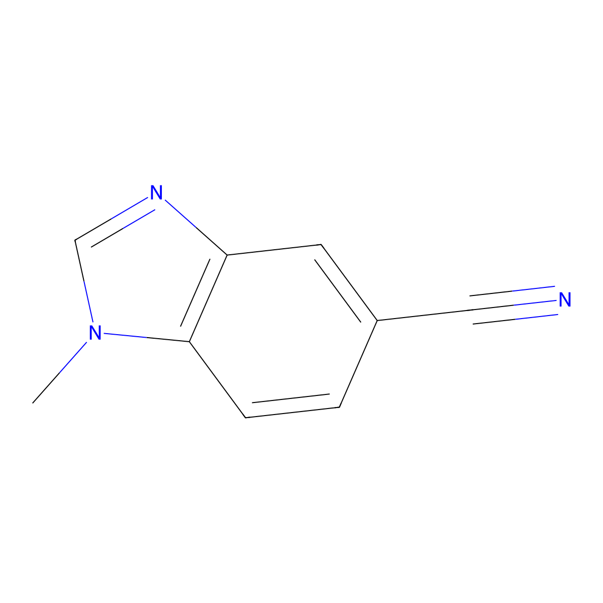 1-methyl-1H-1,3-benzodiazole-5-carbonitrile molecular structure, CAS 53484-13-2