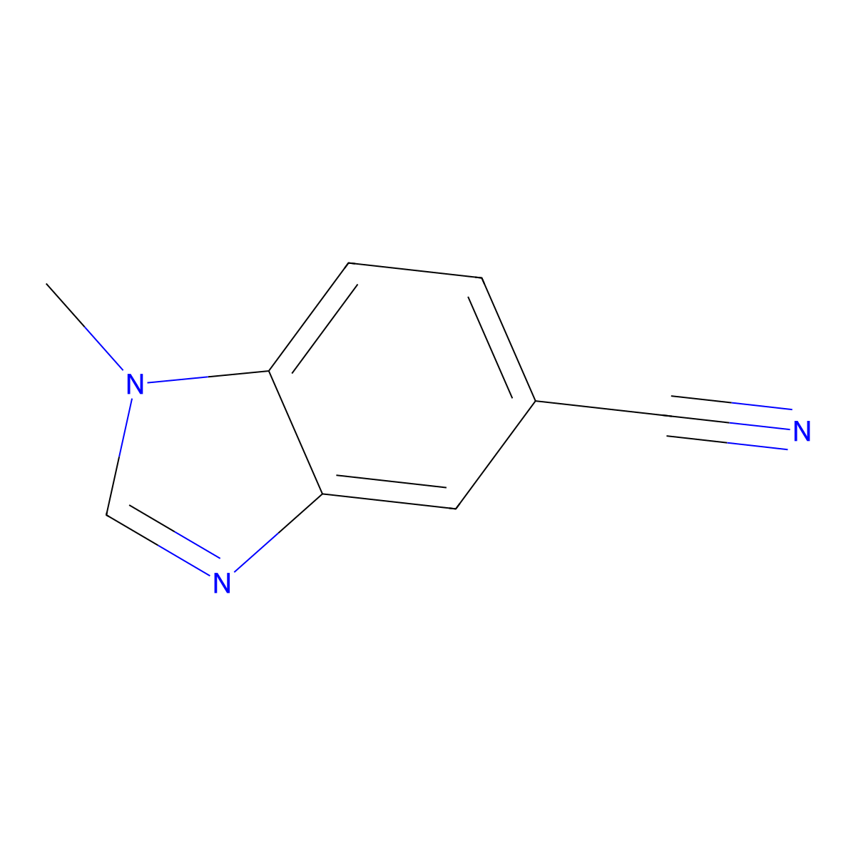 1-methyl-1H-1,3-benzodiazole-5-carbonitrile molecular structure, CAS 53484-13-2