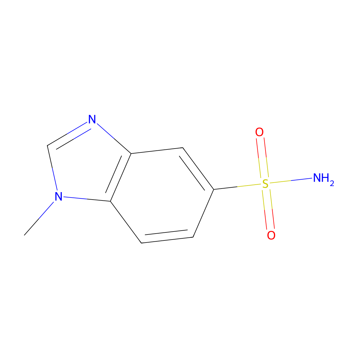 1-Methyl-1H-benzo[d]imidazole-5-sulfonamide molecular structure, CAS 53484-21-2