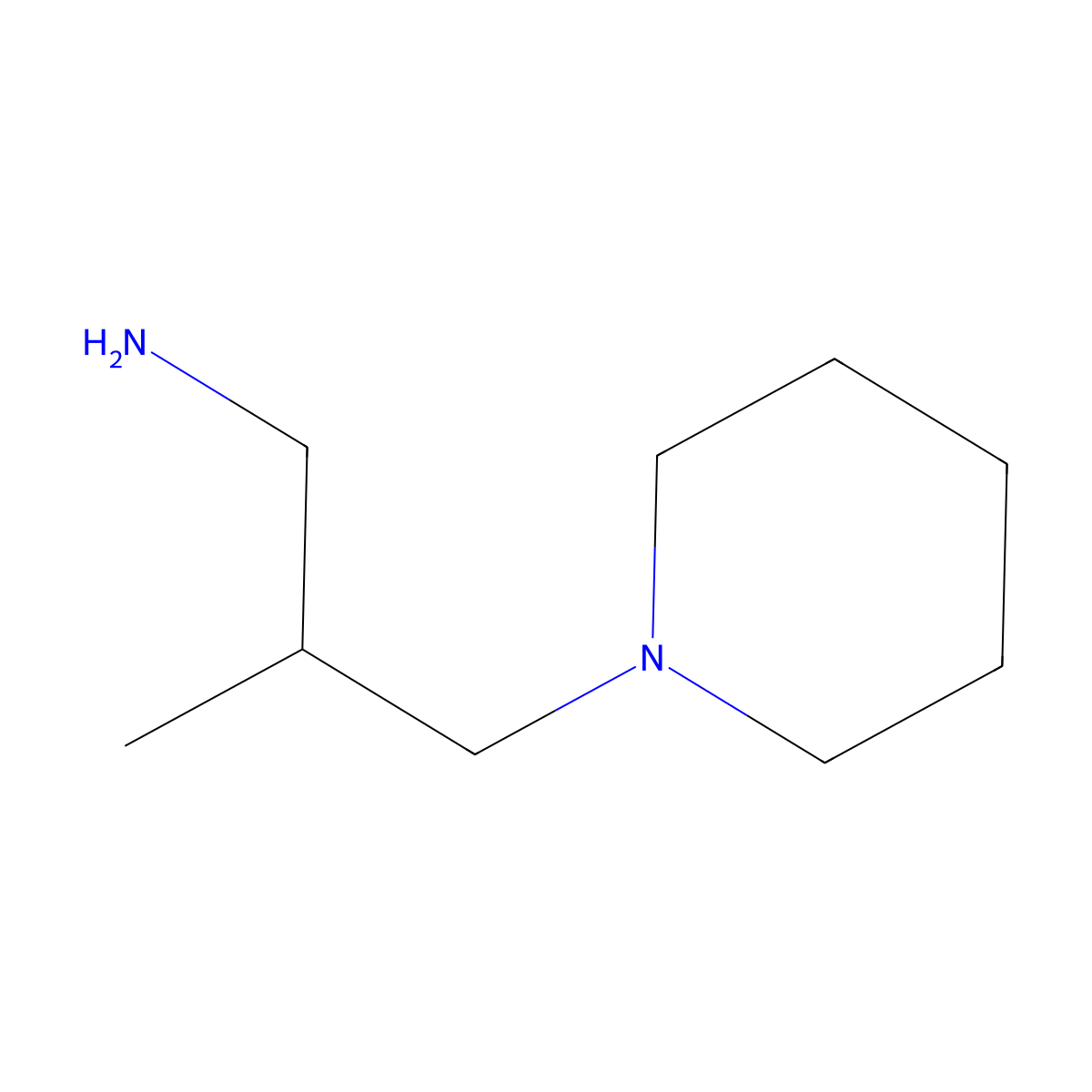 2-Methyl-3-(piperidin-1-yl)propan-1-amine molecular structure, CAS 53485-09-9