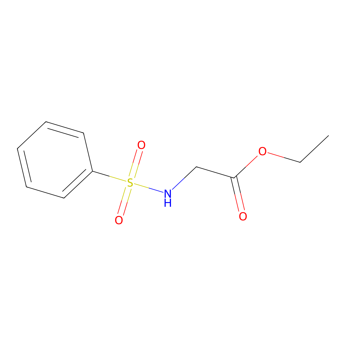 Ethyl ((phenylsulfonyl)amino)acetate molecular structure, CAS 5349-15-5