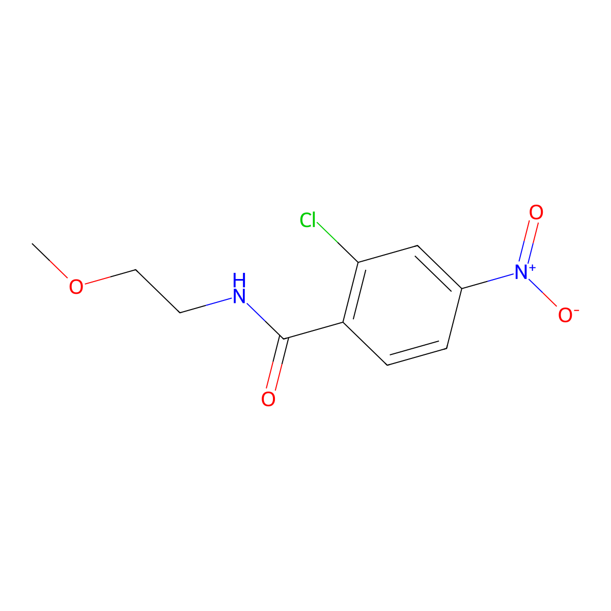 2-chloro-N-(2-methoxyethyl)-4-nitrobenzamide molecular structure, CAS 5349-26-8
